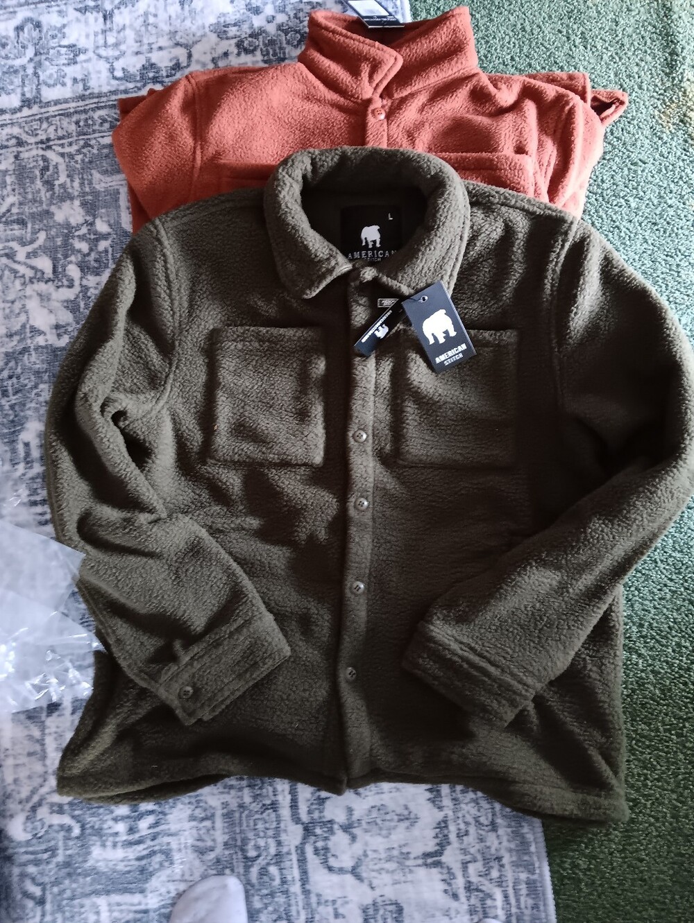 Mens American Stitch  Olive Green Or Brown Sherpa Jacket Size L